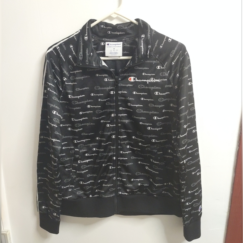 Champion Black Logo Men's Jacket Sz M